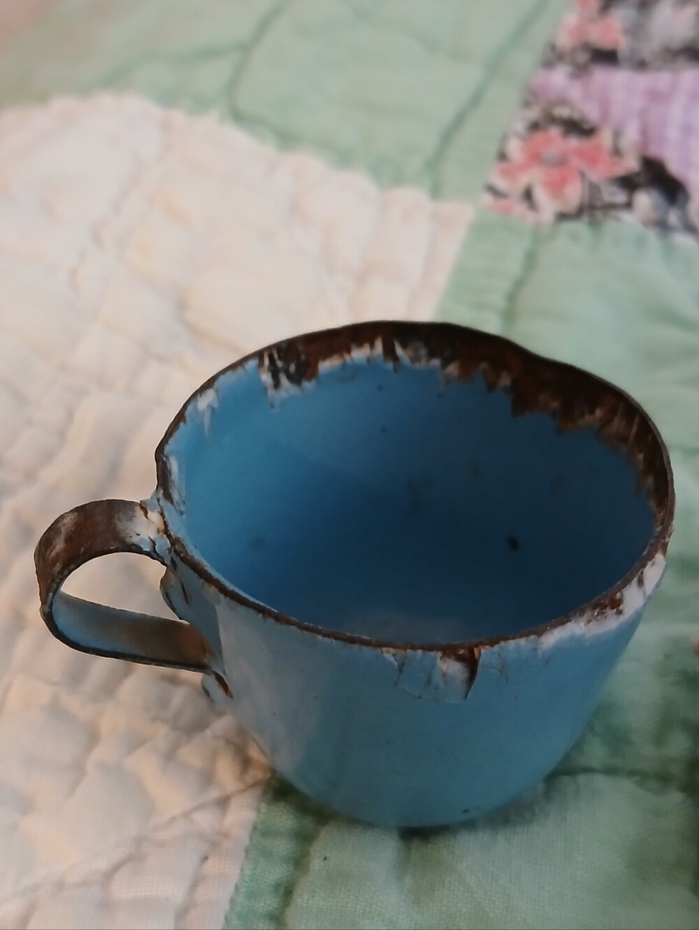 Vintage French Enamel Ware Cup Childs Size Play House